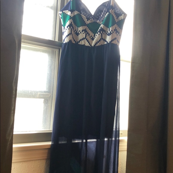 Green, Navy and White Summer Dress - Picture 4 of 4